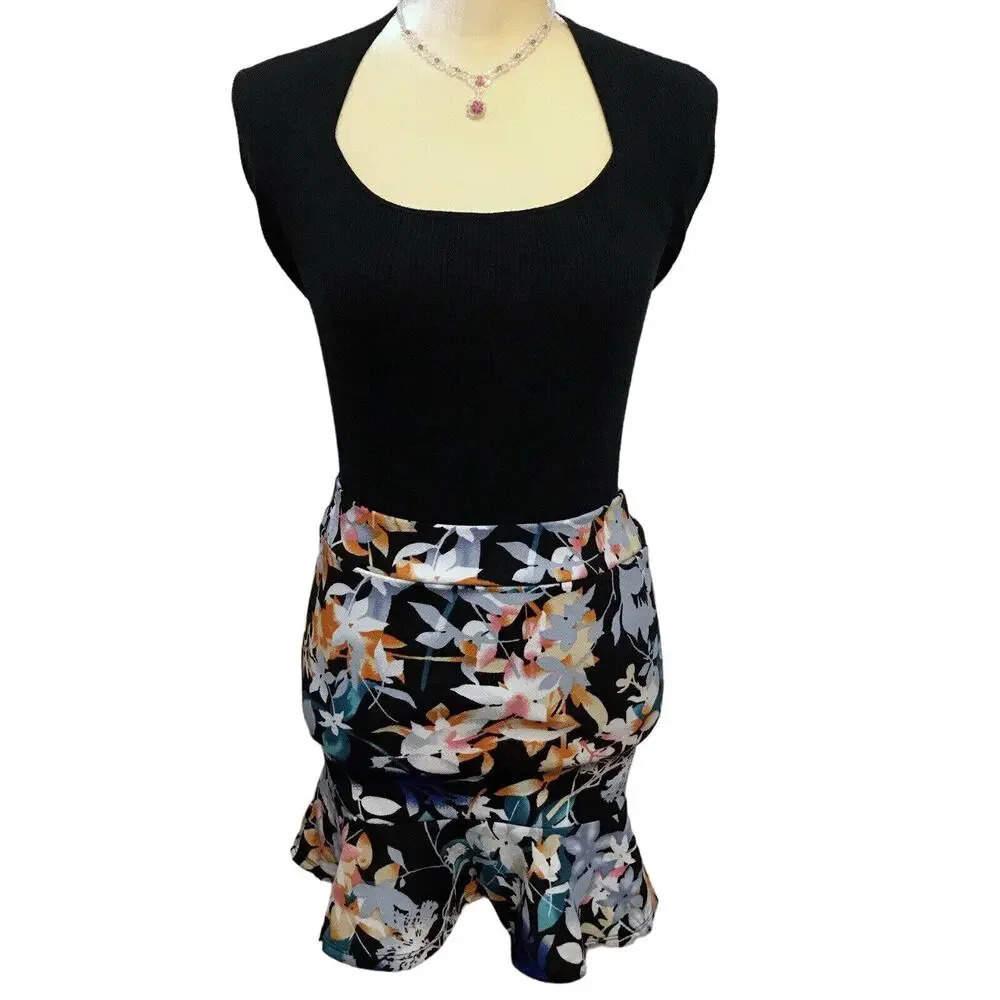 Heart & Hips NWOT Hi-Low Ruffle Mini Skirt L